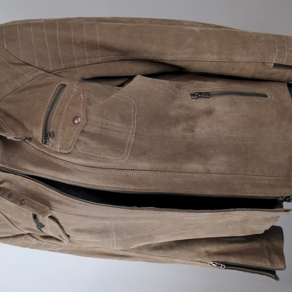 Danier suede Taupe moto jacket large - Picture 7 of 8